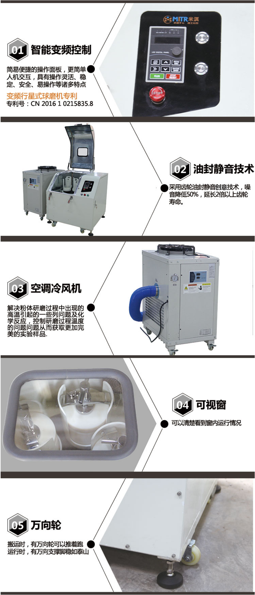 米淇冷風行星球磨機展示